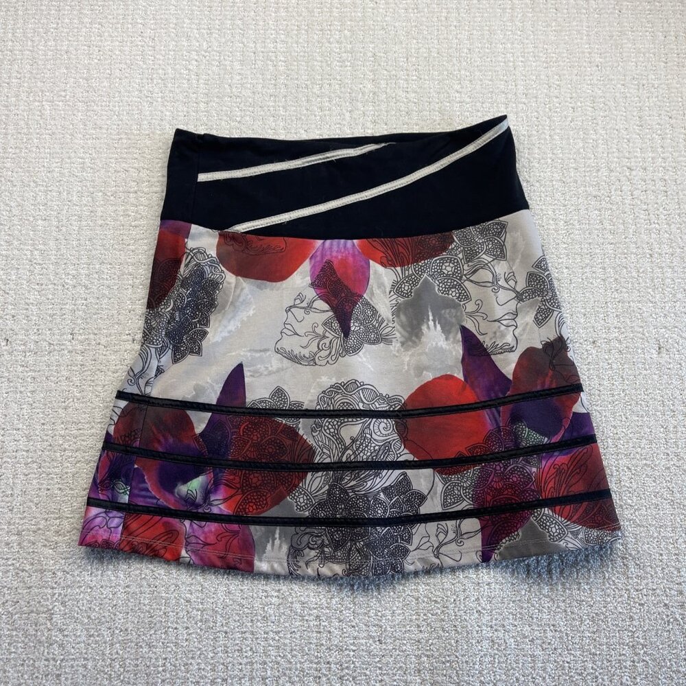 Smash! Mandala Floral AOP Skirt Sz L Boho Colorful Desigual Style Funky Artsy